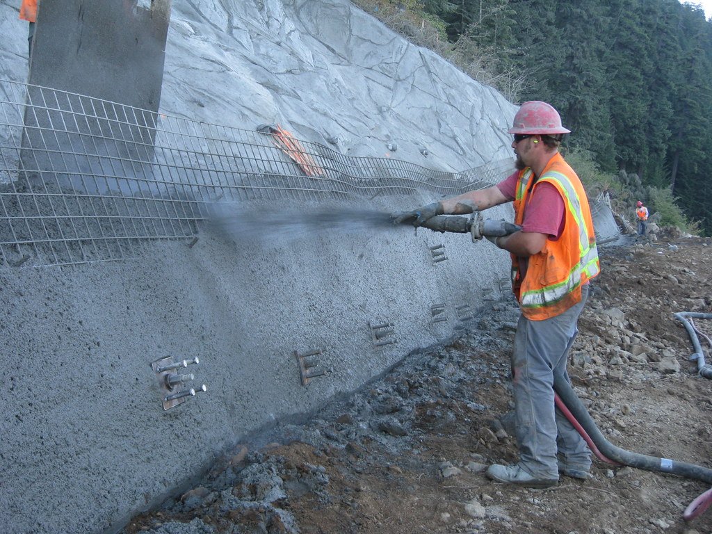 Application of shotcrete