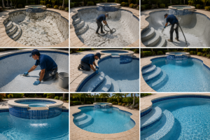 Pool resurfacing ongoing Phoenix Arizona