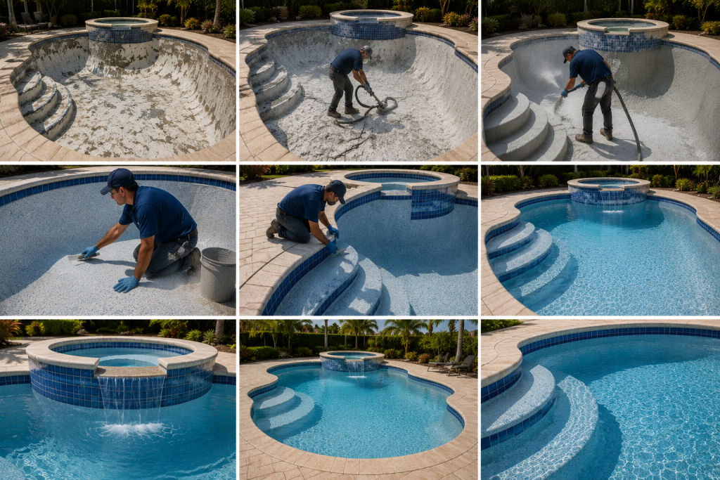 Pool resurfacing ongoing Phoenix Arizona